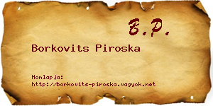 Borkovits Piroska névjegykártya