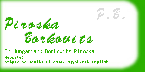 piroska borkovits business card